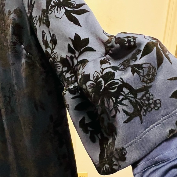 NEW: Women’s navy blue and black peplum long sleeve dress. - Picture 2 of 3